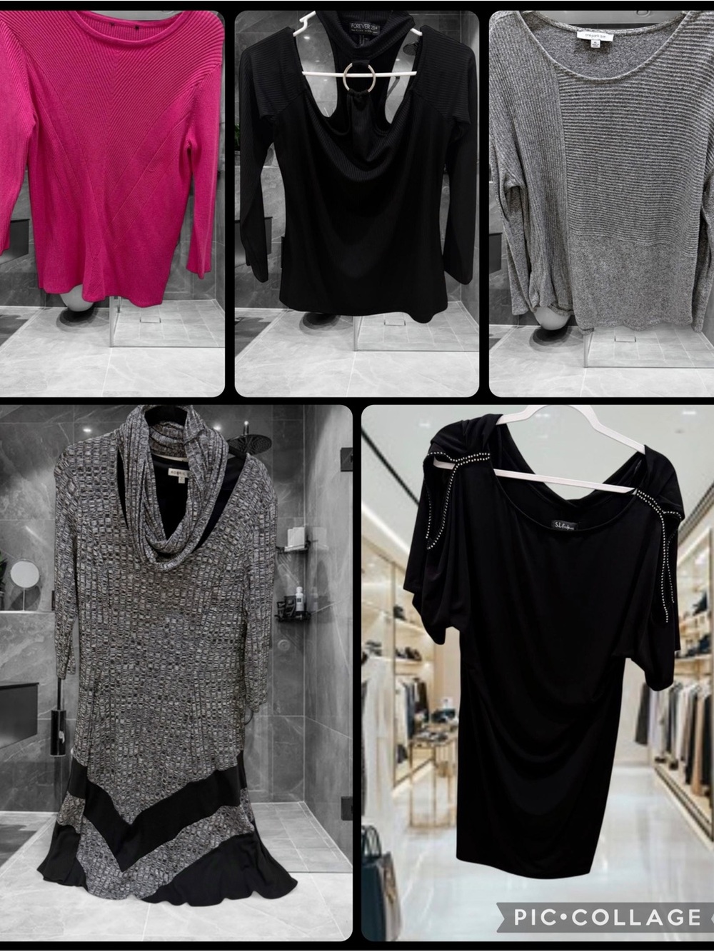 BUNDLE DEAL!!!- 5 sweaters and dresses Sz XL (1x) Name brands-Robbie Bee etc
